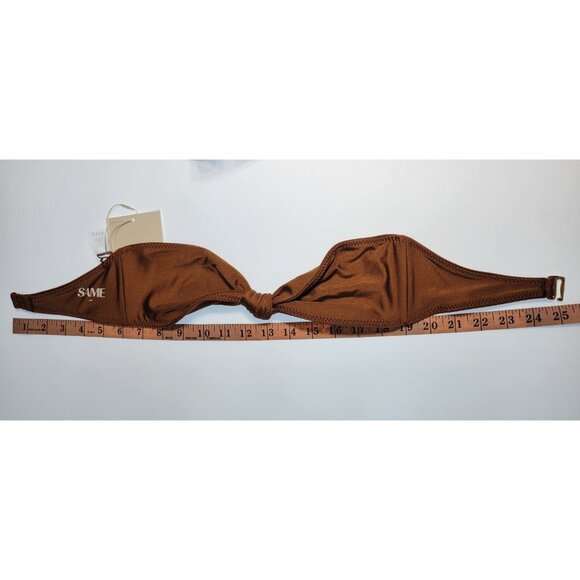 SAME Los Angeles Swim Bikini Set 2Pc Strapless Top High Weist Bottom Brown SZ XS - Picture 7 of 8